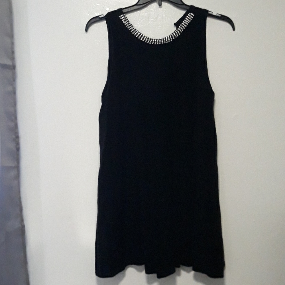 Vintage black polyester dress small cocktail party
